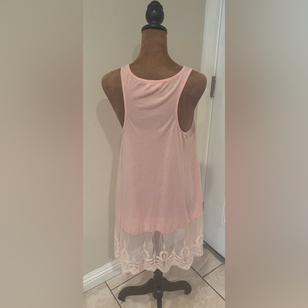Umgee Blush Pink Top with Lace Detail - Picture 4 of 4